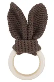 Unisex Kahve Tavşan Kulak Amigurumi Diş Kaşıyıcı Amigurumi Oyuncak 1