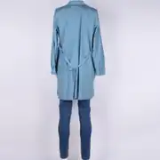 İndigo Düğmeli Hamile Gömlek 3