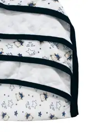 Ayıcık Desenli Tek Kat Penye Krem Lacivert Bebek Battaniyesi 3