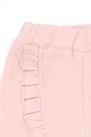 Kız Bebek Ekru Somon Gökkuşağı Fırfırlı Şortlu 2'li Takım 6