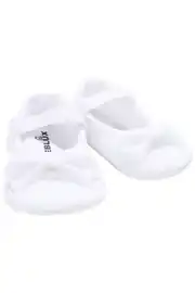 Kız Bebek Beyaz Simli Kurdaleli Babet Ayakkabı 1