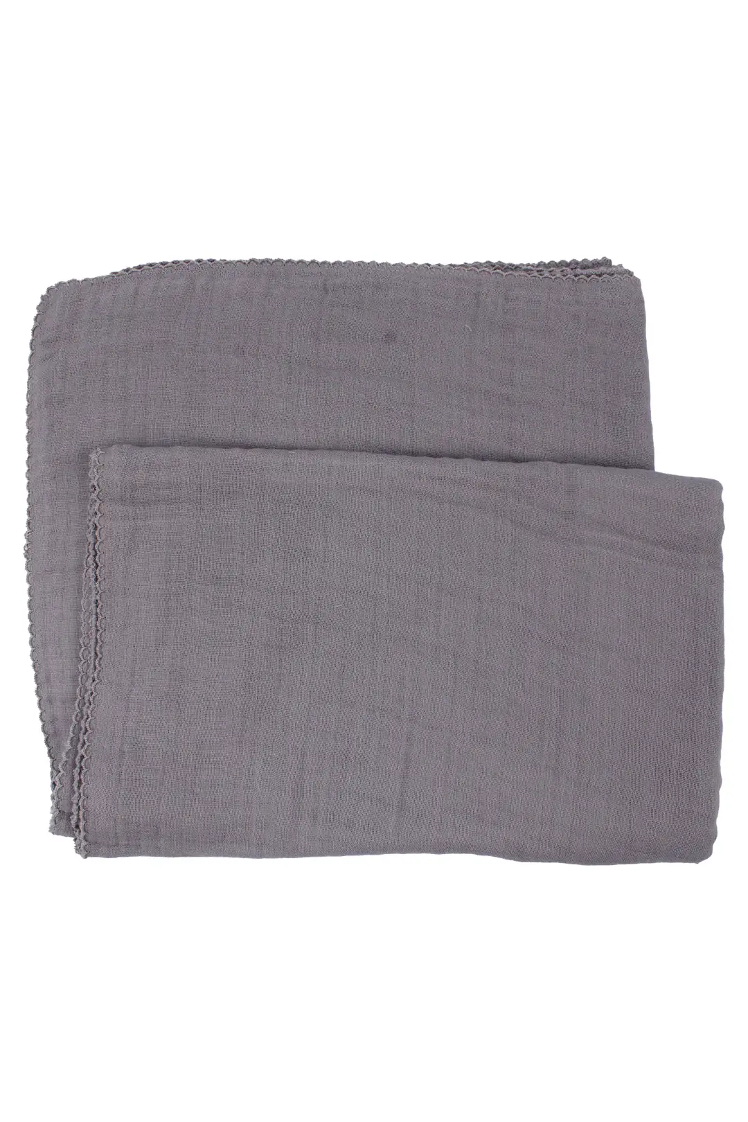 Unisex Gri 4 Kat Biyeli Müslin Battaniye 80x100cm