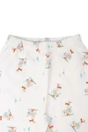 Unisex Ekru Ördek Desenli Çıtçıtlı Pijama Takımı 6