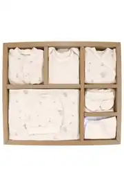 Unisex Bej Koala Desenli Organik 10 Parça Hastane Çıkış Seti 1
