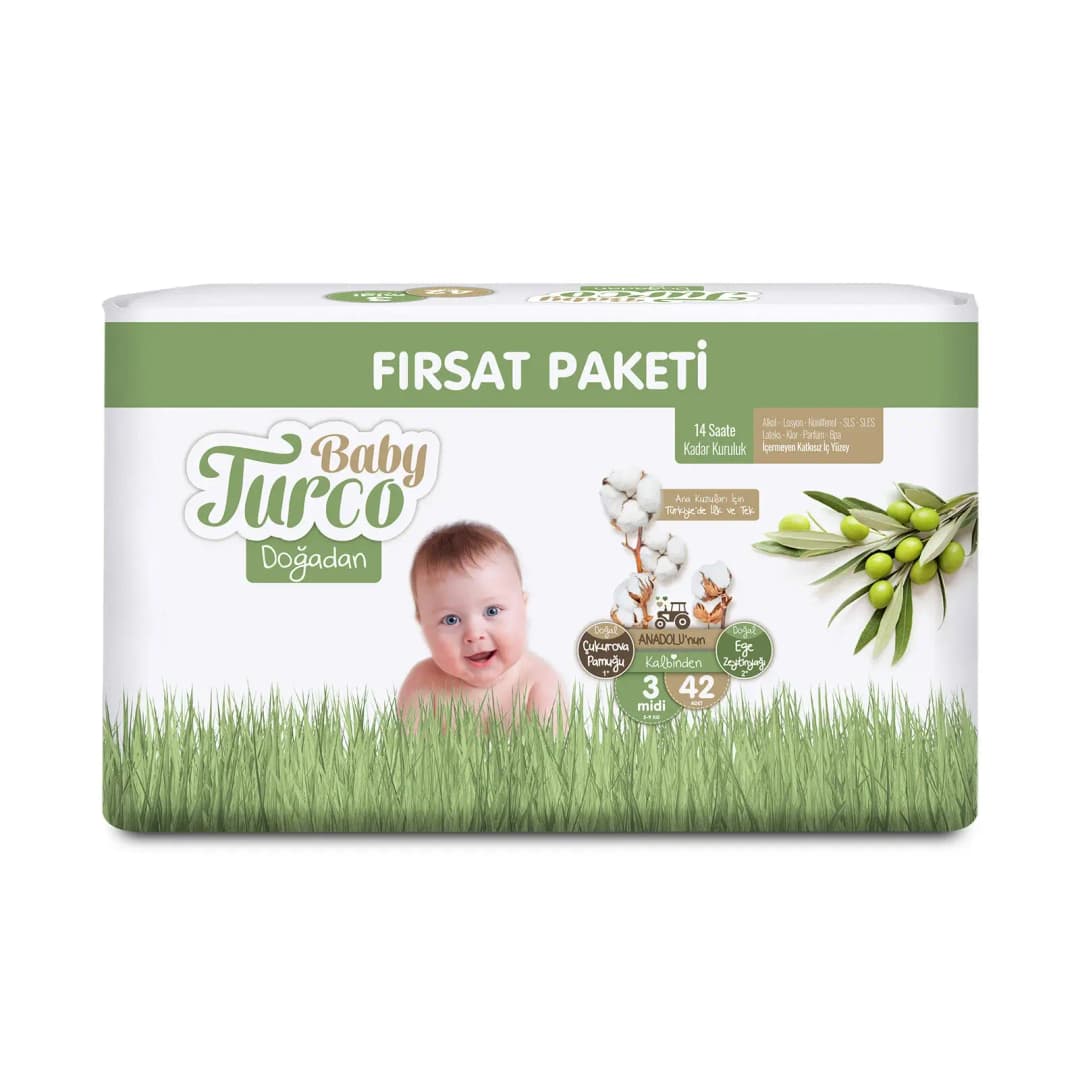 Baby Turco Doğadan Fırsat Paketi Bebek Bezi 3 Numara 42 Adet 2