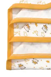 Ayıcık Desenli Penye Tek Kat Krem Sarı Bebek Battaniyesi 3