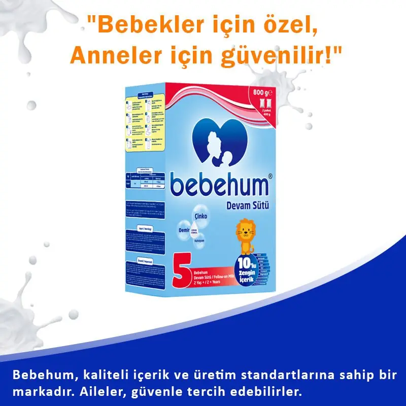 Bebehum 5 Numara Devam Sütü 2 Yaş+ 800 gr 3