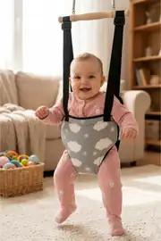 Unisex Gri Bulut Desenli Hoppala Salıncak 2