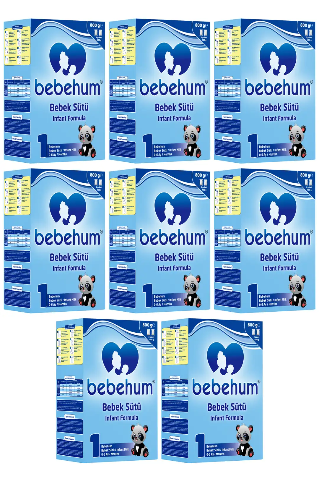 Bebehum 1 Numara Bebek Sütü 0-6 Ay 800 gr x 8 Adet