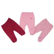 Kız Bebek Fuşya Pembe Kalp Desenli 3'lü Tek Alt Set 1