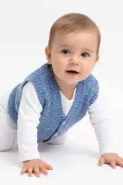 Triko Mavi Erkek Bebek Yelek 2