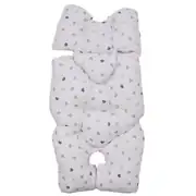 Unisex Pembe Beyaz Kalp Desenli Çift Taraflı Puset Ve Bebek Arabası Minderi 1