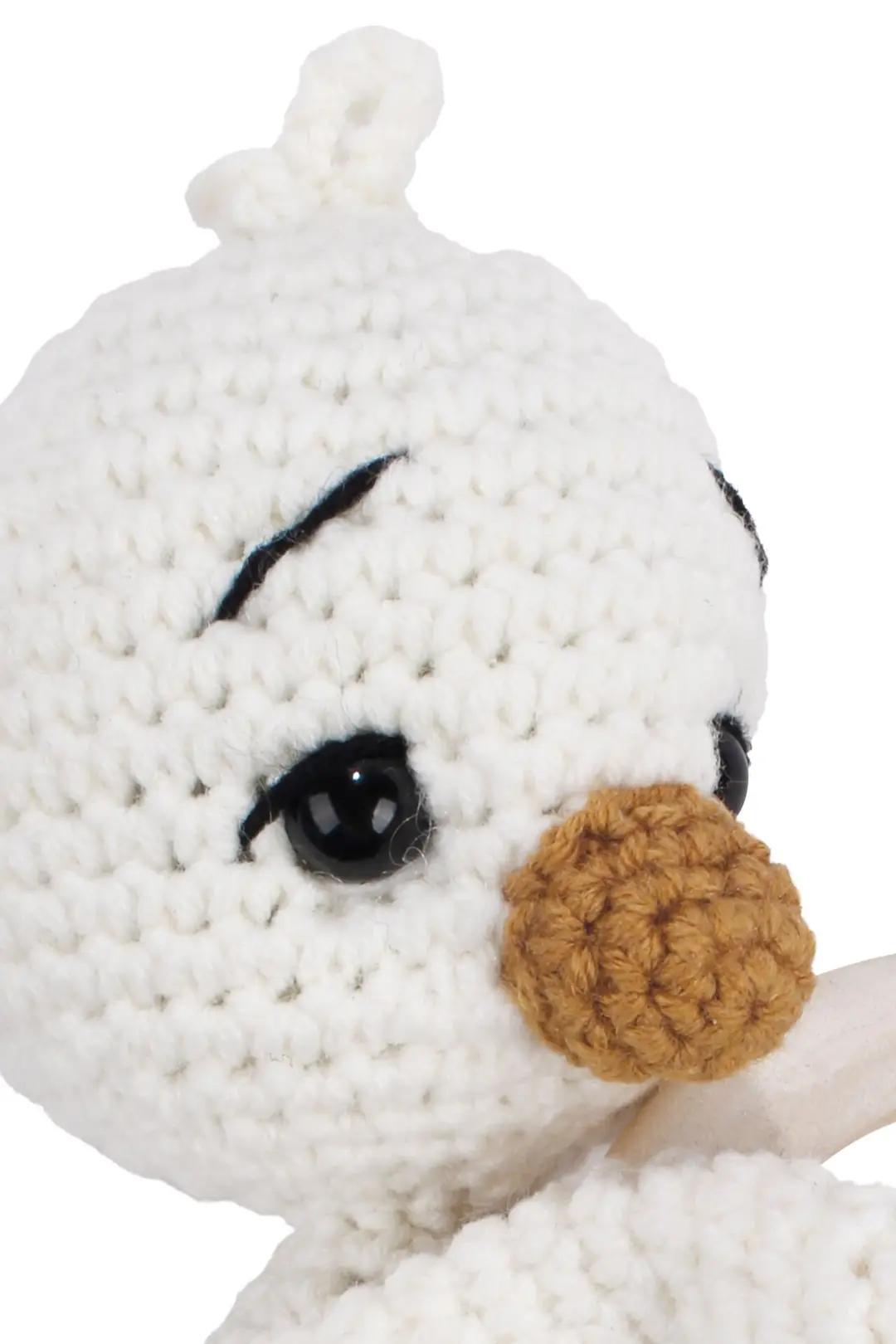 Unisex Ekru Turuncu Ördek Diş Kaşıyıcı Çıngıraklı Amigurumi Oyuncak 3