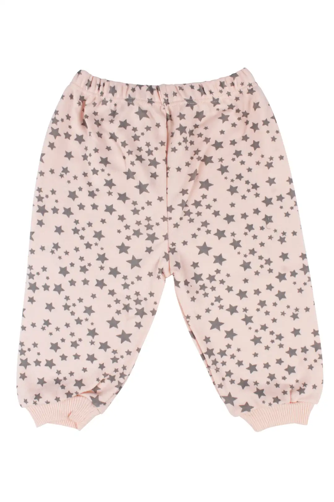Kız Bebek Somon Yıldızlı Pijama Takımı 4