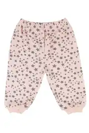 Kız Bebek Somon Yıldızlı Pijama Takımı 4