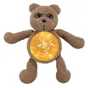 Amigurumi Kahve Gözlüklü Ayıcık Gece Lambası Pilli Aksesuar Oyuncak 1