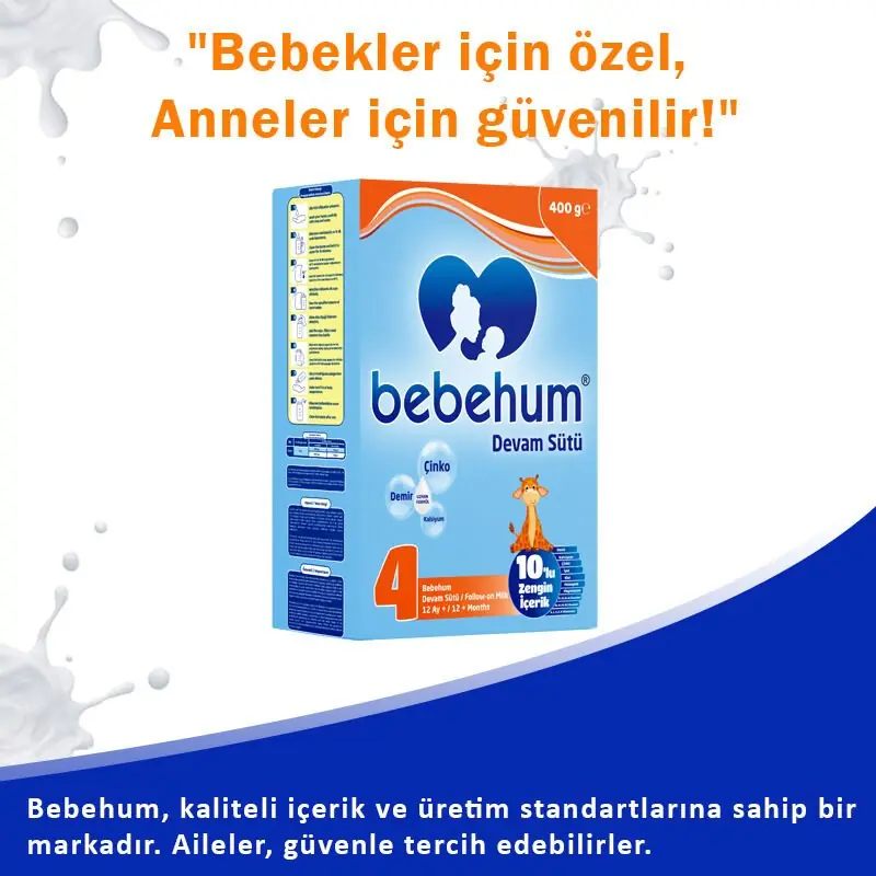 Bebehum 4 Numara Devam Sütü 12 Ay+ 400 gr 3