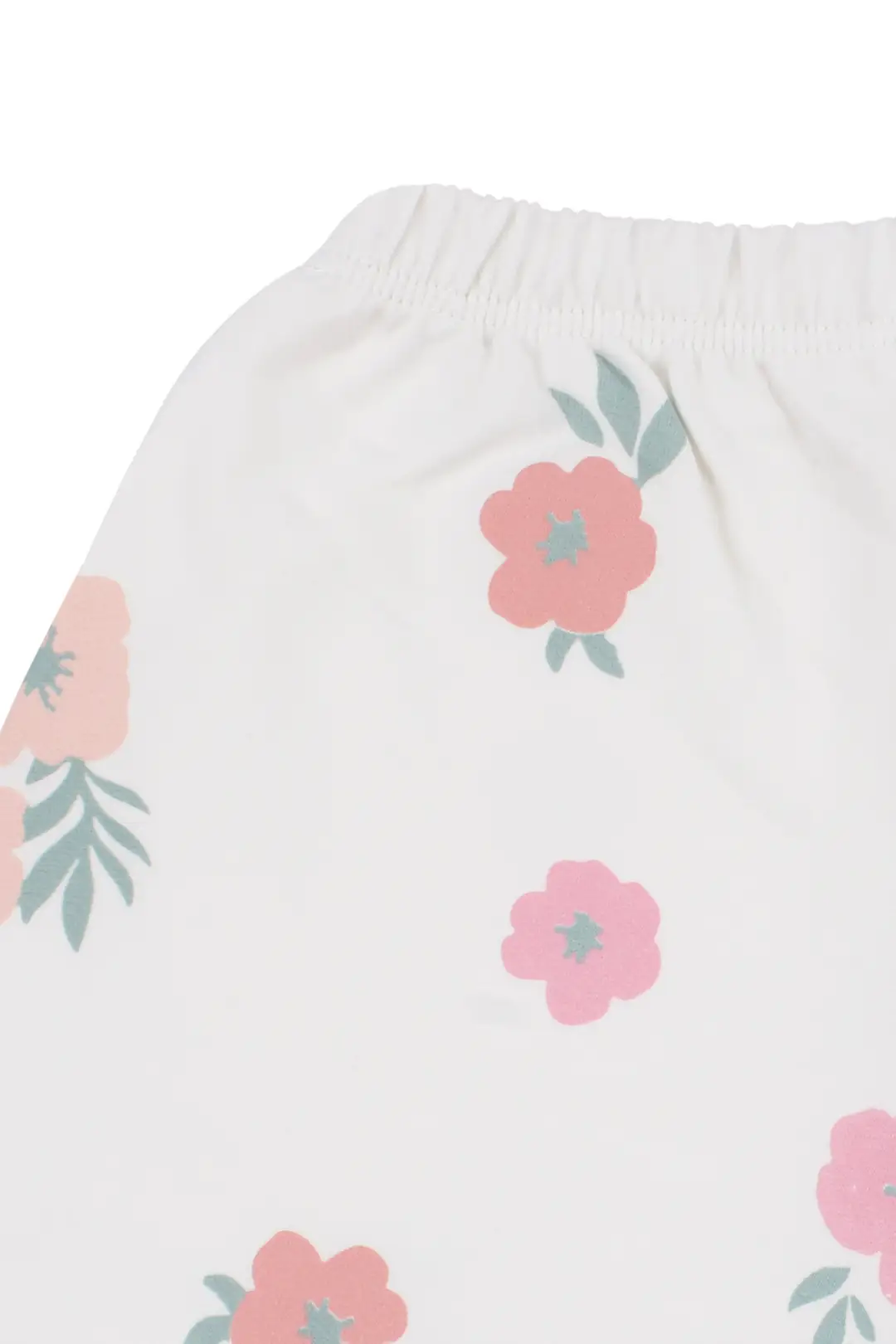 Kız Bebek Ekru Pembe Hugs For Mommy Çiçek Baskılı Şortl 2'li Takım 6