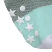 Erkek Bebek Yeşil Yıldız Desenli Kaydırmaz Taban Çorap 2