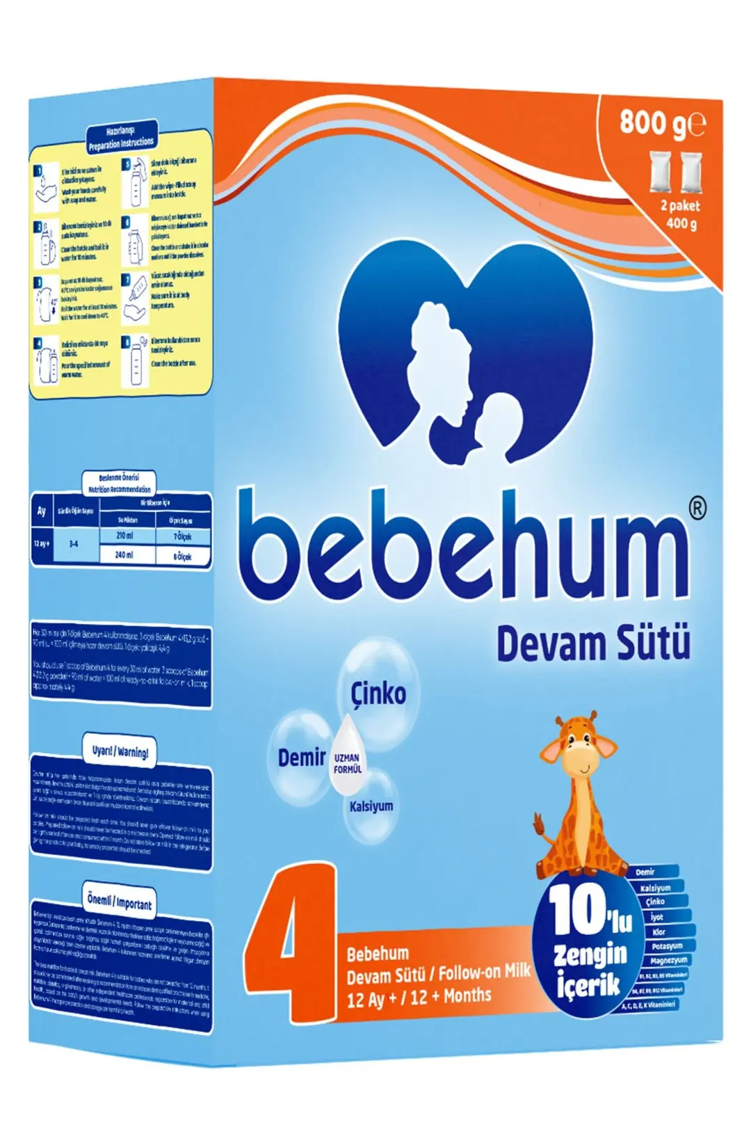 Bebehum 4 Numara Devam Sütü 12 Ay+ 800 gr