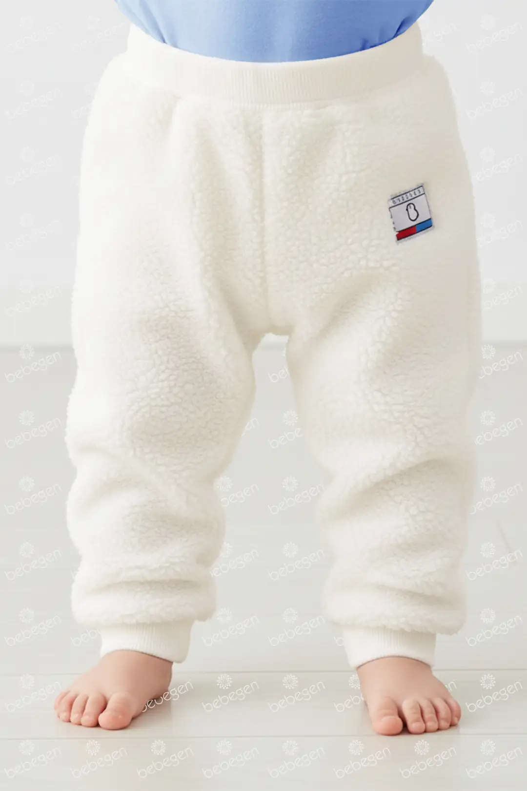 Unisex Ekru Welsoft Peluş Tek Alt