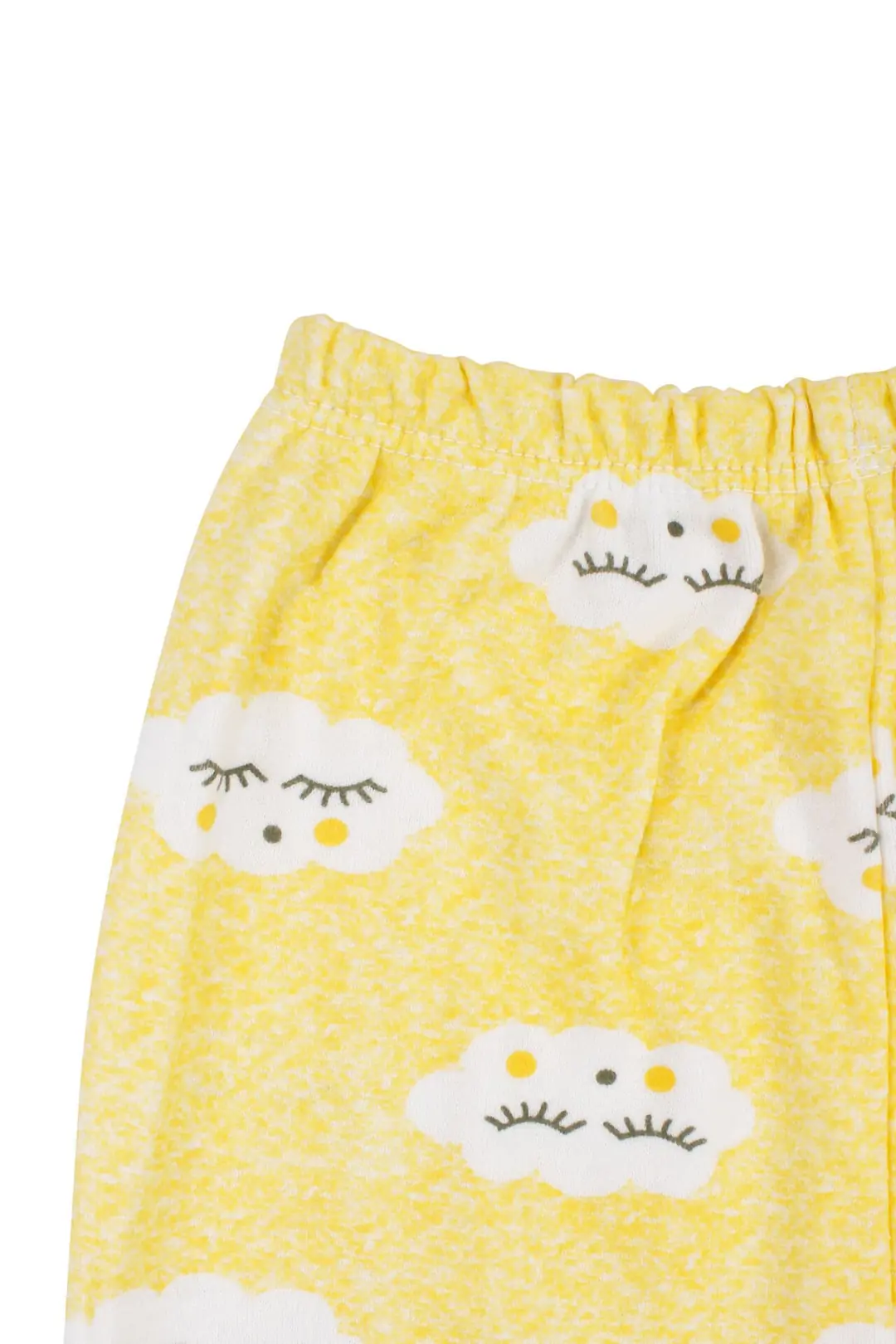 Bulut Desenli Alt Üst Sarı 2'li Pijama Takım 7