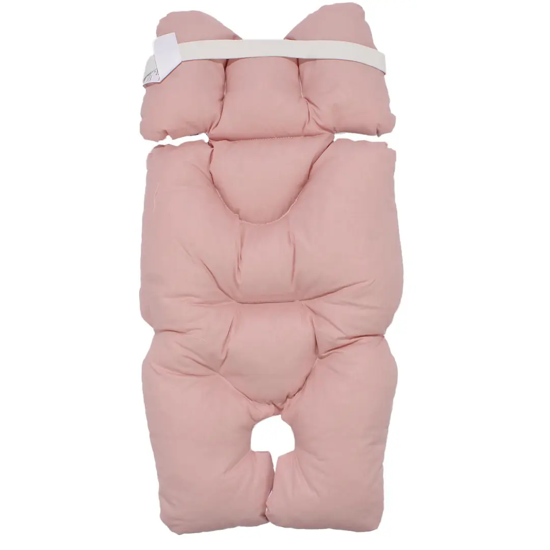Unisex Pembe Beyaz Kalp Desenli Çift Taraflı Puset Ve Bebek Arabası Minderi 3