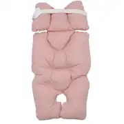 Unisex Pembe Beyaz Kalp Desenli Çift Taraflı Puset Ve Bebek Arabası Minderi 3