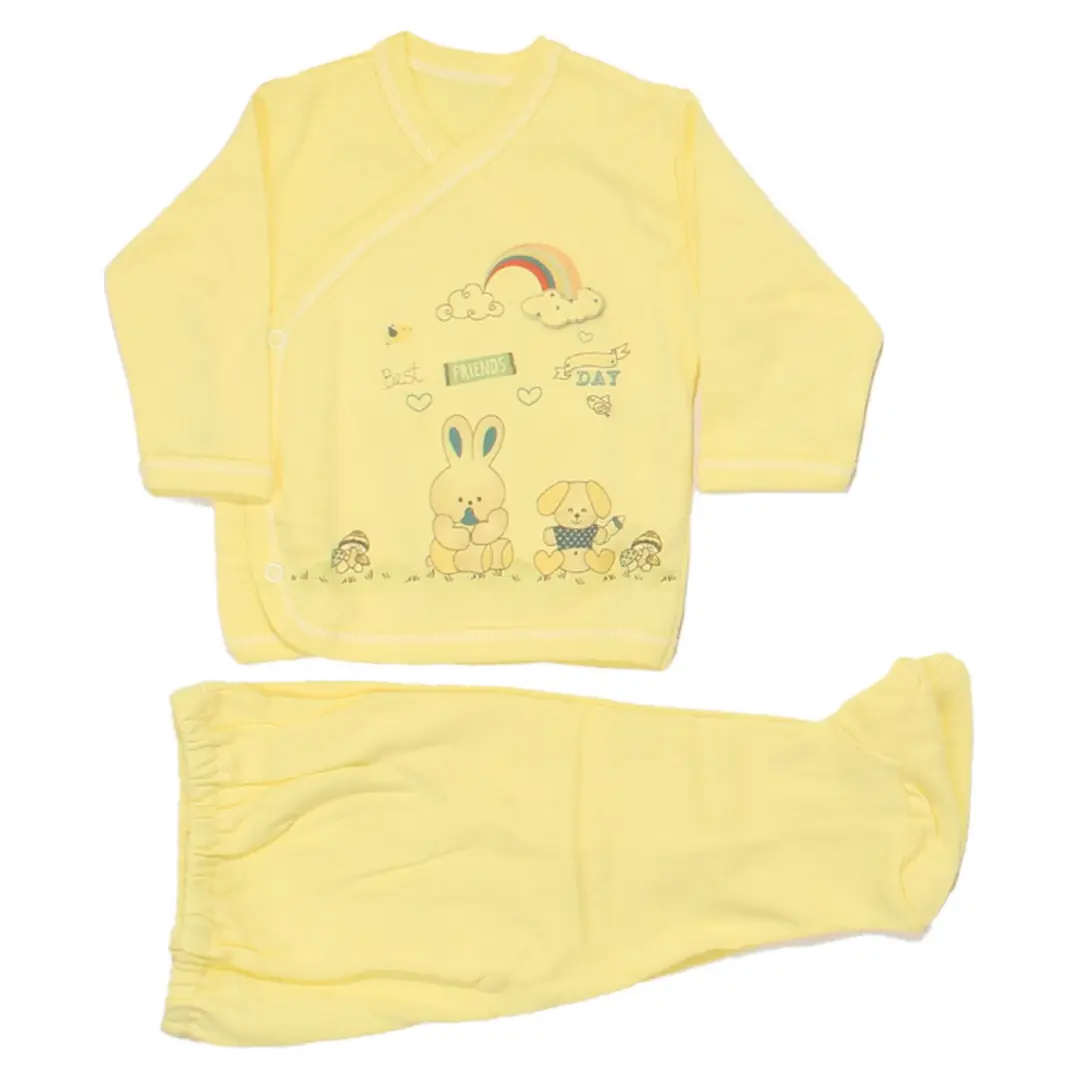 Unisex Sarı Best Friends Tavşan Desenli 10 Parça Hastane Çıkış Seti 2