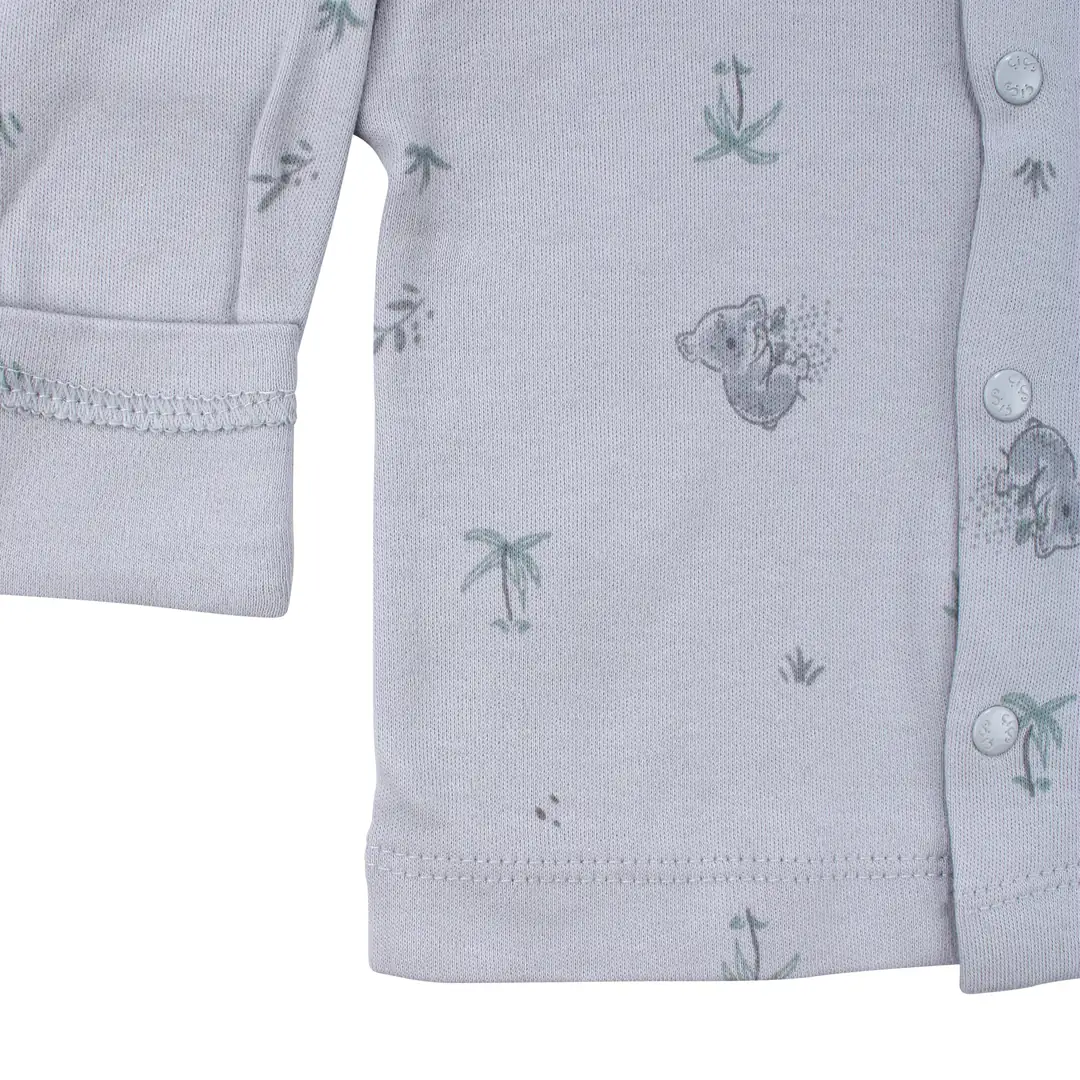 Unisex Gri Koala Desenli Organik Üçlü Pijama Takımı 6