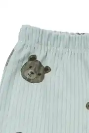 Erkek Bebek Yeşil Ayıcık Baskılı Zıbınlı 2'li Takım 6
