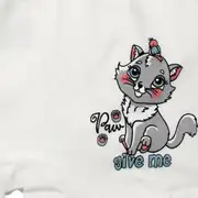 Kız Çocuk Beyaz Kedi Baskılı Düz Boxer 4-5 Yaş 2