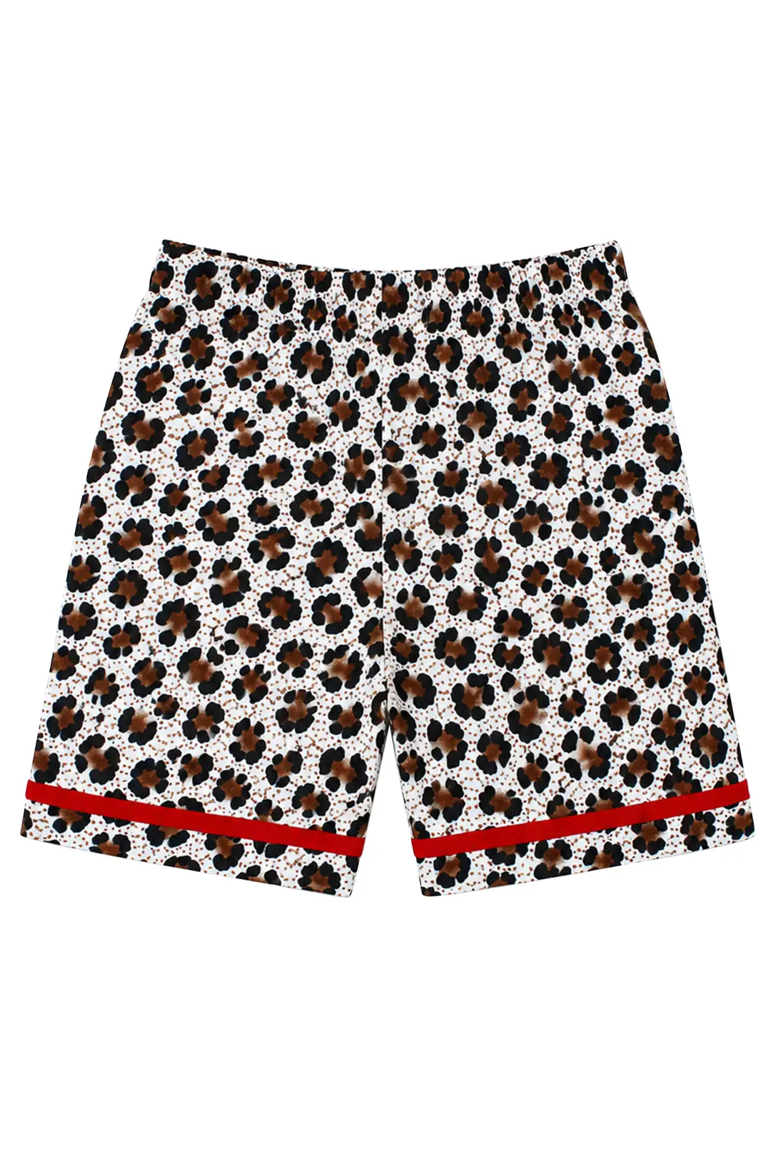 Kız Bebek Kahve Kırmızı Biyeli Leopar Desenli Şortlu Pijama Takım 4