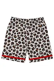 Kız Bebek Kahve Kırmızı Biyeli Leopar Desenli Şortlu Pijama Takım 4