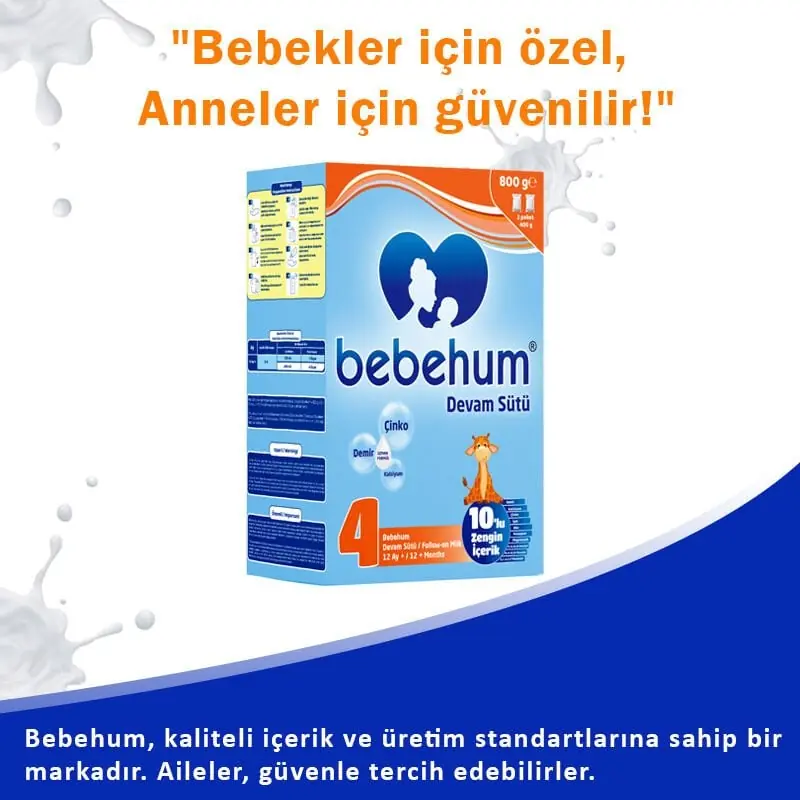 Bebehum 4 Numara Devam Sütü 12 Ay+ 800 gr 3