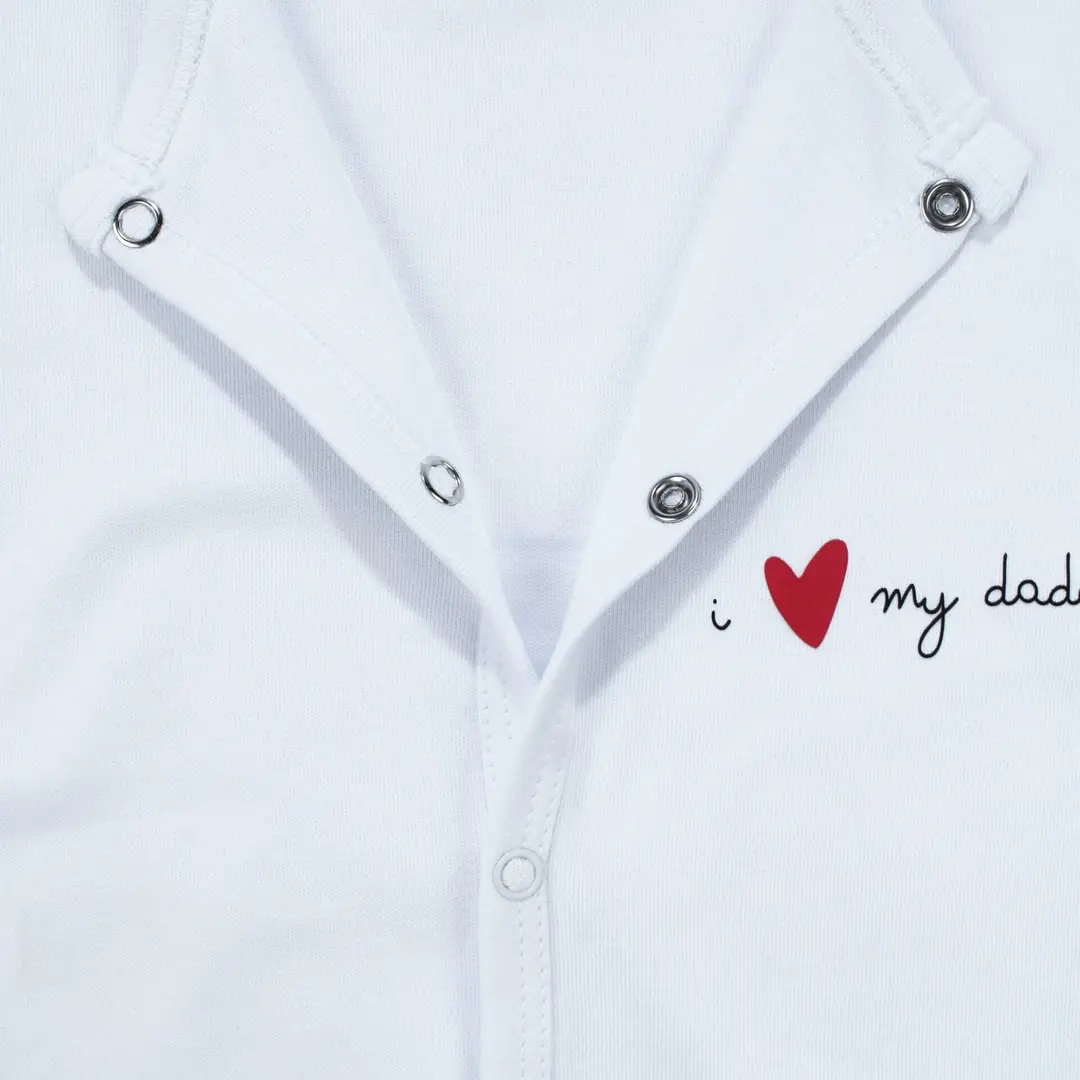 Unisex Daddy Yazılı Beyaz Patikli Tulum 5
