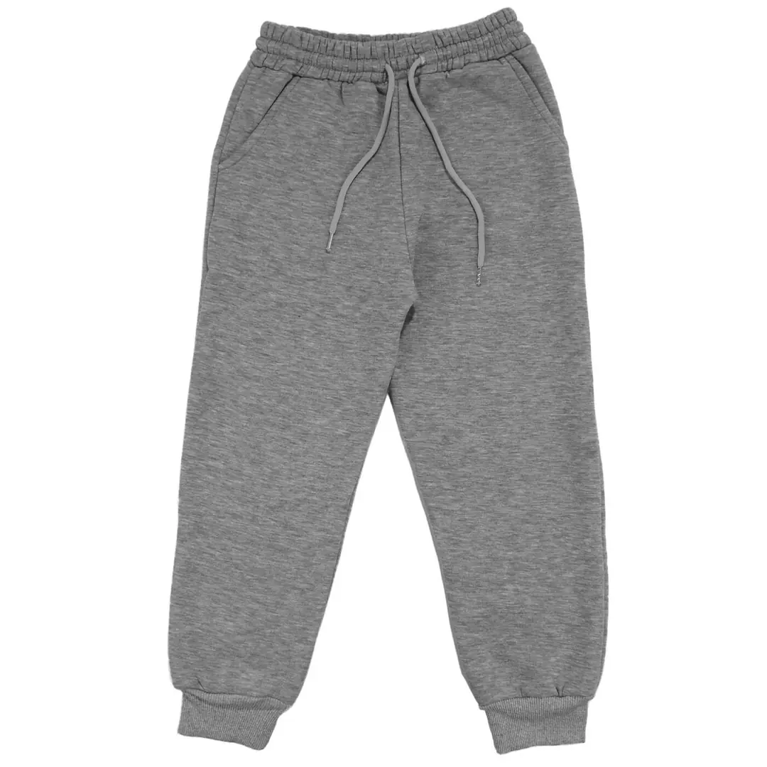 Unisex Gri Polarlı Cepli Üç İp Eşofman Tek Alt 1