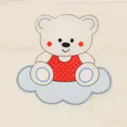 Unisex Ekru Krem Kırmızı Ayıcıklı Good Night Fitilli Bakım Çantası 4