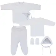 5'li İç Zıbın Set Sade Beyaz 1