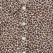 Kız Çocuk Kahve Leopar Desenli Tokalı Yakalı Gömlek Elbise 2
