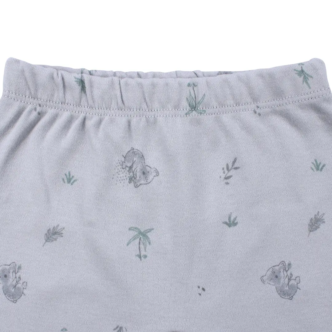 Unisex Gri Koala Desenli Organik Üçlü Pijama Takımı 8