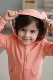 Unisex Kendinden Peluş Oyuncak Kedili Gri Fermuarlı Kapşonlu Hırka 2