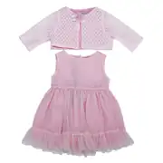 Kız Bebek Pembe Bolerolu Tüllü Fırfırlı Elbise 3