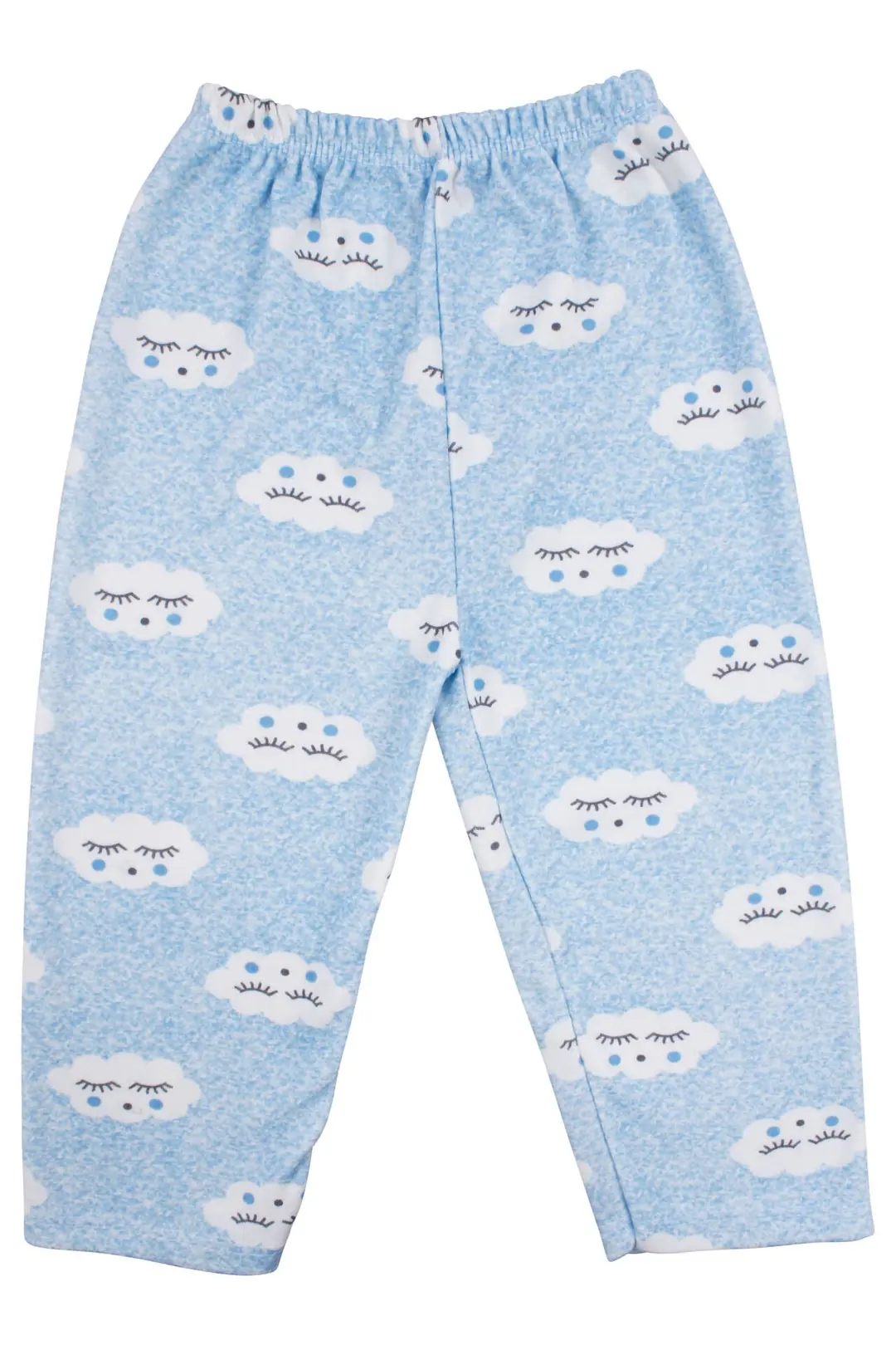 Erkek Bebek Bulut Desenli Alt Üst Mavi 2'li Pijama Takım 5