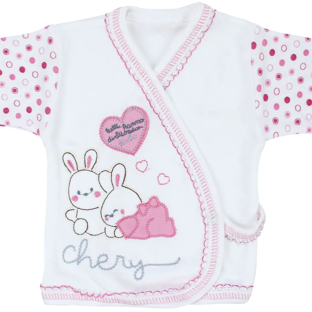 Chery Kalpli Pembe 5 Parça Kız Bebek Hastane Çıkış Seti 3