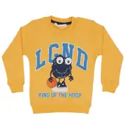 Erkek Çocuk Sarı Basketboll Topu Desenli Fiğürlü Tek Üst Sweat 1