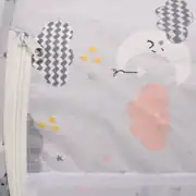 Gri Pembe Bulut Ay Desenli Katlanabilir Bebek Sineklik Cibinlik 3