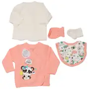 Kız Bebek Somon Beyaz Cute Baby Yazılı Panda Baskılı 10 Parça Hastane Çıkış Seti 3
