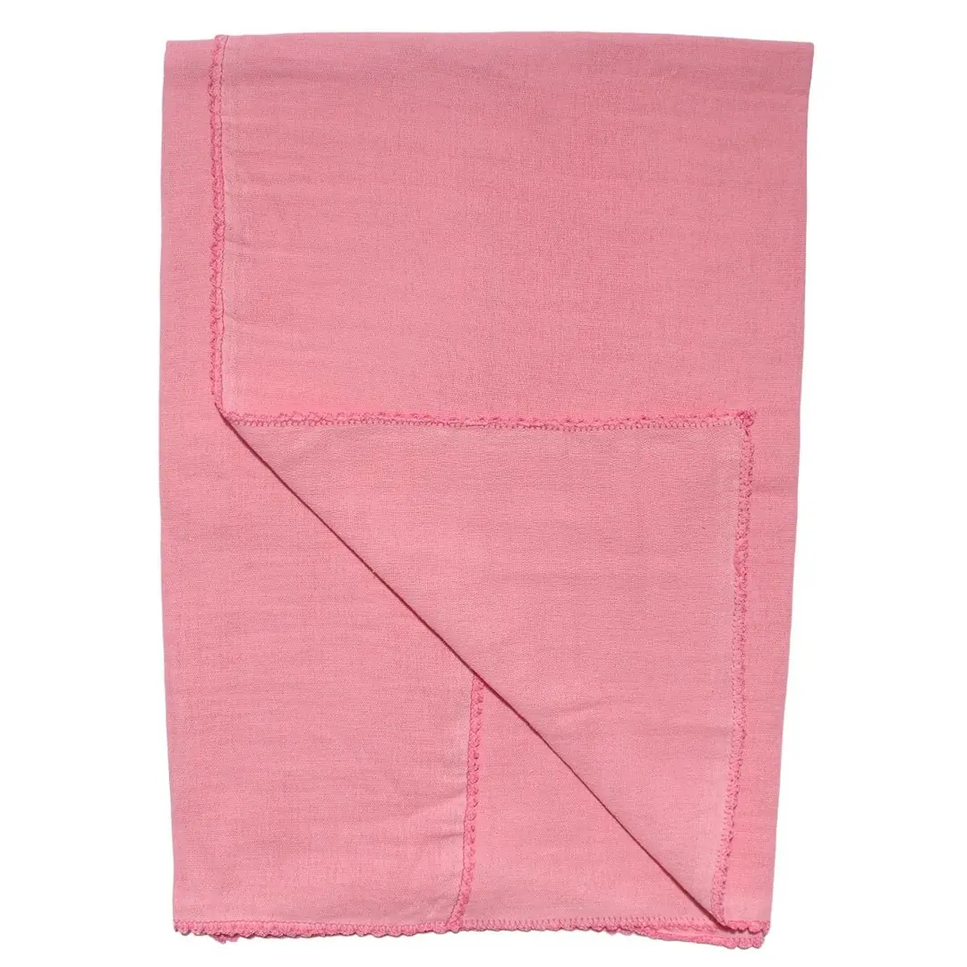 Pembe Çift Kat Müslin Battaniye 80x90 cm 2