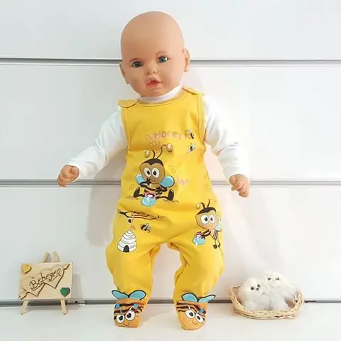 Arı Penye Salopet Bahçivan Badili Bebek Tulumu 1